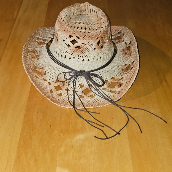 Beaded Straw Cowboy Hat - Picture 2 of 4